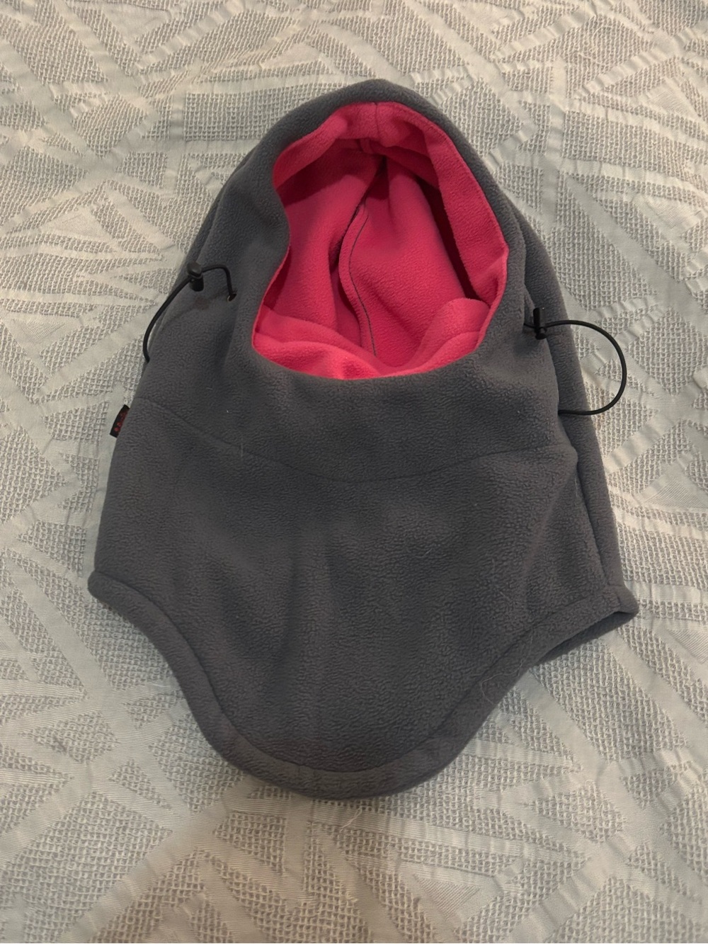 Purjoy Fleece Balaclava Hat Hood One Size Gray with Magenta